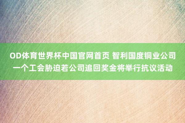 OD体育世界杯中国官网首页 智利国度铜业公司一个工会胁迫若公司追回奖金将举行抗议活动