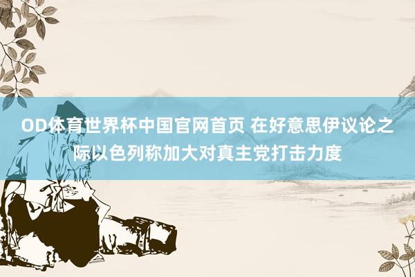 OD体育世界杯中国官网首页 在好意思伊议论之际以色列称加大对真主党打击力度