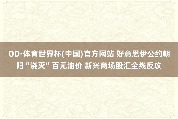 OD·体育世界杯(中国)官方网站 好意思伊公约朝阳“浇灭”百元油价 新兴商场股汇全线反攻