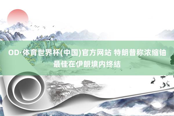 OD·体育世界杯(中国)官方网站 特朗普称浓缩铀最佳在伊朗境内终结