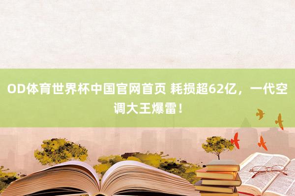 OD体育世界杯中国官网首页 耗损超62亿，一代空调大王爆雷！