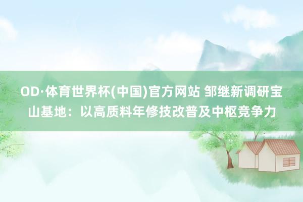 OD·体育世界杯(中国)官方网站 邹继新调研宝山基地：以高质料年修技改普及中枢竞争力
