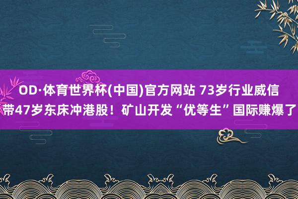 OD·体育世界杯(中国)官方网站 73岁行业威信带47岁东床冲港股！矿山开发“优等生”国际赚爆了