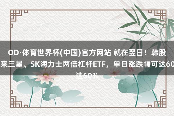OD·体育世界杯(中国)官方网站 就在翌日！韩股迎来三星、SK海力士两倍杠杆ETF，单日涨跌幅可达60%