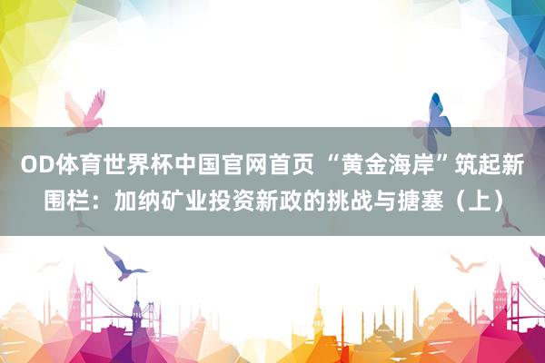 OD体育世界杯中国官网首页 “黄金海岸”筑起新围栏：加纳矿业投资新政的挑战与搪塞（上）