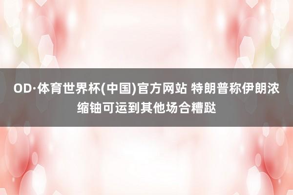 OD·体育世界杯(中国)官方网站 特朗普称伊朗浓缩铀可运到其他场合糟跶