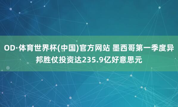 OD·体育世界杯(中国)官方网站 墨西哥第一季度异邦胜仗投资达235.9亿好意思元