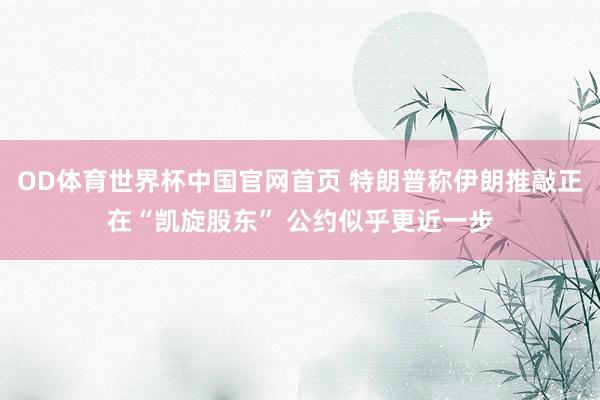 OD体育世界杯中国官网首页 特朗普称伊朗推敲正在“凯旋股东” 公约似乎更近一步