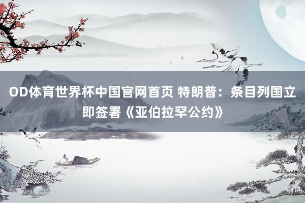 OD体育世界杯中国官网首页 特朗普：条目列国立即签署《亚伯拉罕公约》