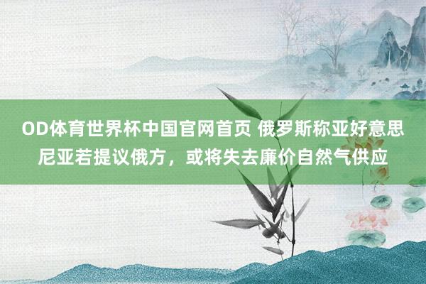 OD体育世界杯中国官网首页 俄罗斯称亚好意思尼亚若提议俄方，或将失去廉价自然气供应