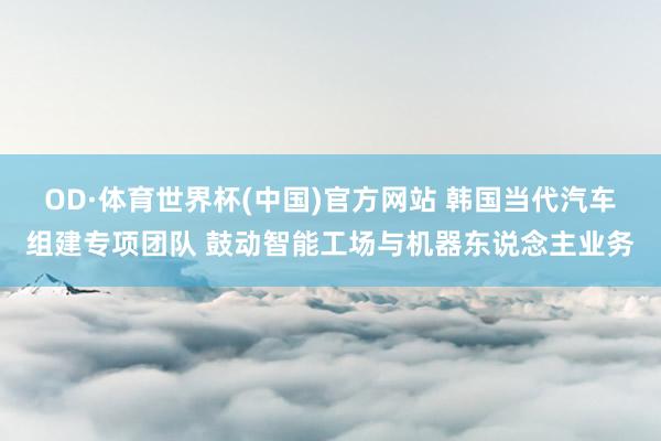 OD·体育世界杯(中国)官方网站 韩国当代汽车组建专项团队 鼓动智能工场与机器东说念主业务