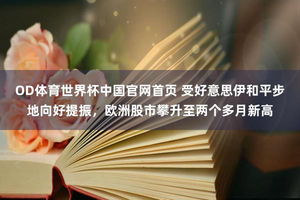 OD体育世界杯中国官网首页 受好意思伊和平步地向好提振，欧洲股市攀升至两个多月新高