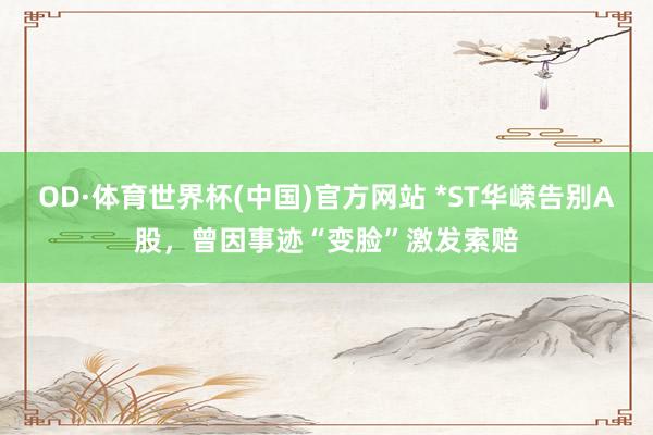 OD·体育世界杯(中国)官方网站 *ST华嵘告别A股，曾因事迹“变脸”激发索赔
