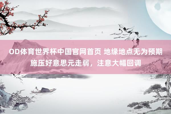 OD体育世界杯中国官网首页 地缘地点无为预期施压好意思元走弱，注意大幅回调