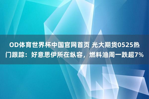 OD体育世界杯中国官网首页 光大期货0525热门跟踪：好意思伊所在纵容，燃料油周一跌超7%
