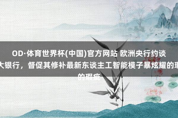 OD·体育世界杯(中国)官方网站 欧洲央行约谈各大银行，督促其修补最新东谈主工智能模子暴炫耀的瑕疵