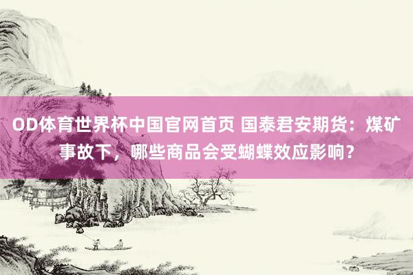 OD体育世界杯中国官网首页 国泰君安期货：煤矿事故下，哪些商品会受蝴蝶效应影响？