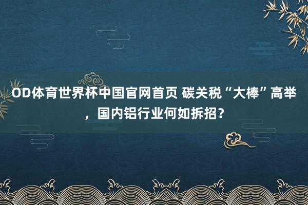 OD体育世界杯中国官网首页 碳关税“大棒”高举，国内铝行业何如拆招？