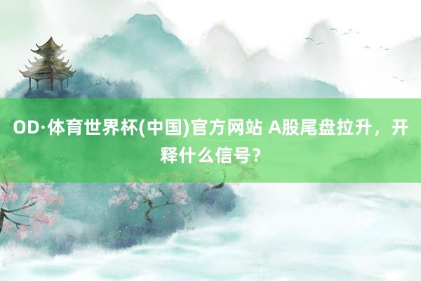 OD·体育世界杯(中国)官方网站 A股尾盘拉升，开释什么信号