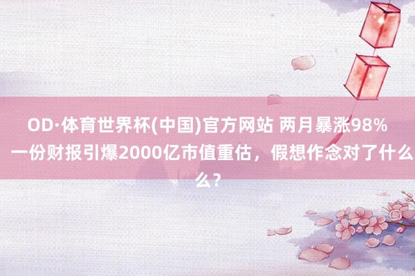 OD·体育世界杯(中国)官方网站 两月暴涨98%！一份财报引爆2000亿市值重估，假想作念对了什么？