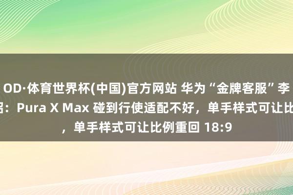 OD·体育世界杯(中国)官方网站 华为“金牌客服”李小龙在线支招：Pura X Max 碰到行使适配不好，单手样式可让比例重回 18:9