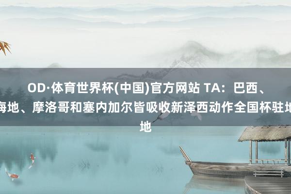 OD·体育世界杯(中国)官方网站 TA：巴西、海地、摩洛哥和塞内加尔皆吸收新泽西动作全国杯驻地