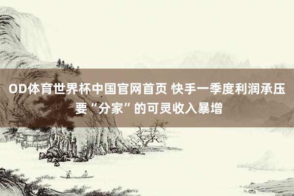 OD体育世界杯中国官网首页 快手一季度利润承压 要“分家”的可灵收入暴增