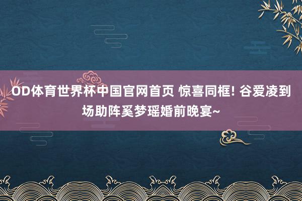 OD体育世界杯中国官网首页 惊喜同框! 谷爱凌到场助阵奚梦瑶婚前晚宴~