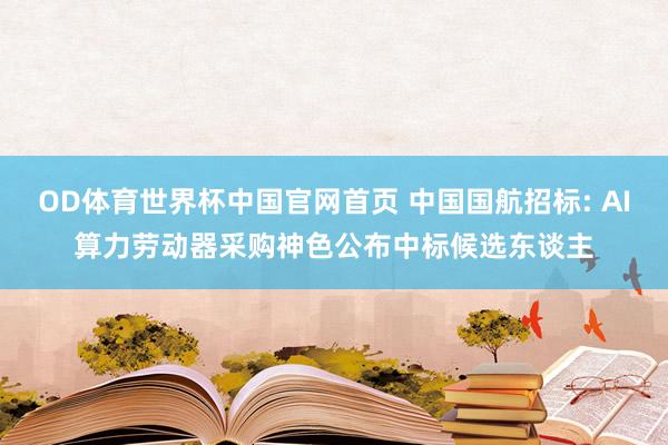 OD体育世界杯中国官网首页 中国国航招标: AI算力劳动器采购神色公布中标候选东谈主