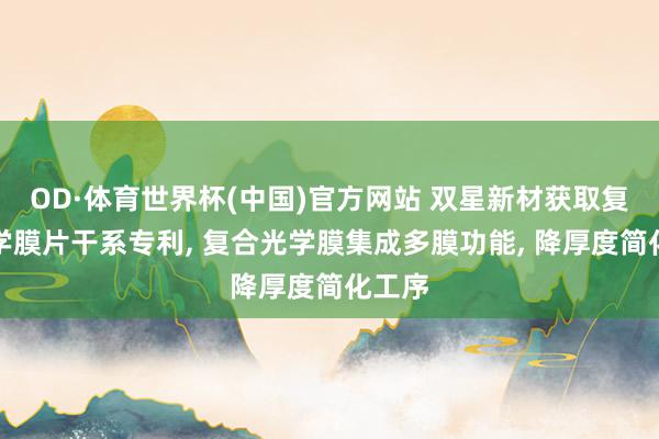 OD·体育世界杯(中国)官方网站 双星新材获取复合光学膜片干系专利， 复合光学膜集成多膜功能， 降厚度简化工序