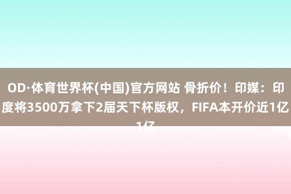 OD·体育世界杯(中国)官方网站 骨折价！印媒：印度将3500万拿下2届天下杯版权，FIFA本开价近1亿