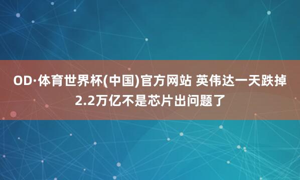 OD·体育世界杯(中国)官方网站 英伟达一天跌掉2.2万亿不是芯片出问题了
