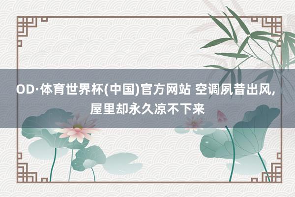 OD·体育世界杯(中国)官方网站 空调夙昔出风， 屋里却永久凉不下来
