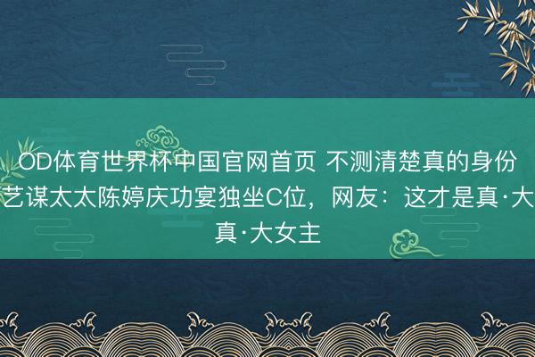 OD体育世界杯中国官网首页 不测清楚真的身份！张艺谋太太陈婷庆功宴独坐C位，网友：这才是真·大女主