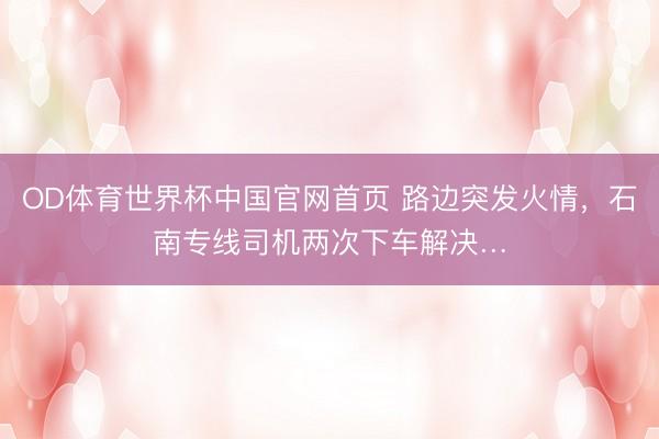 OD体育世界杯中国官网首页 路边突发火情，石南专线司机两次下车解决…
