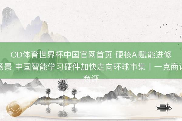 OD体育世界杯中国官网首页 硬核AI赋能进修场景 中国智能学习硬件加快走向环球市集丨一克商评