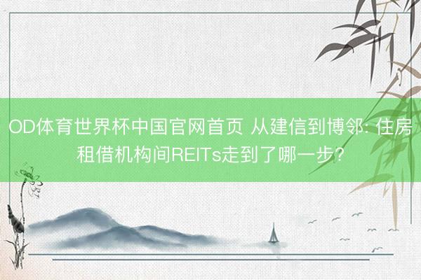 OD体育世界杯中国官网首页 从建信到博邻: 住房租借机构间REITs走到了哪一步?